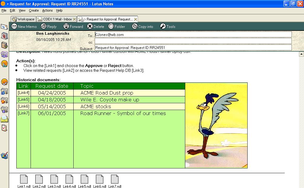Screenshot of message in Notes
