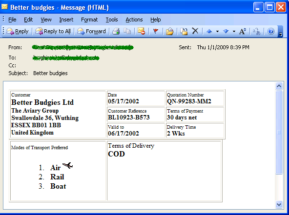 Outlook email version arrived