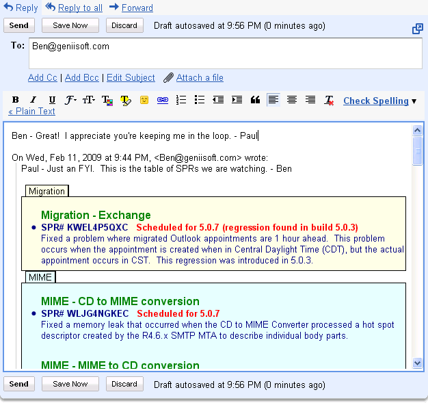 Reply from Gmail
