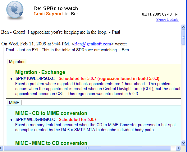 Reply received in Notes client without inbound rendering