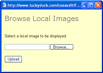Browse local images dialog box