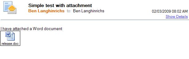 Mail with attachment in Notes client