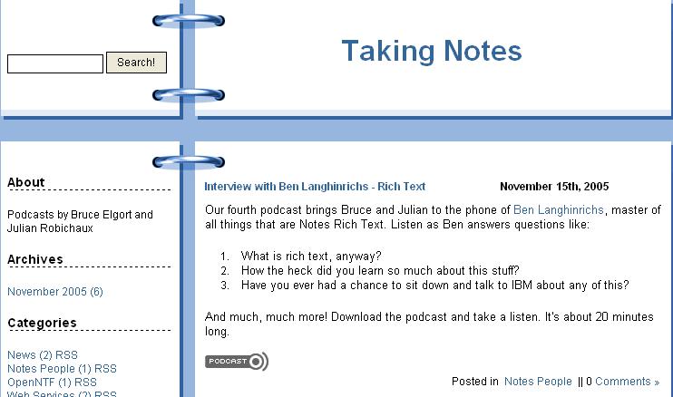Taking Notes podcast listing