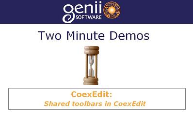 Shared toolbars in CoexEdit 2.1